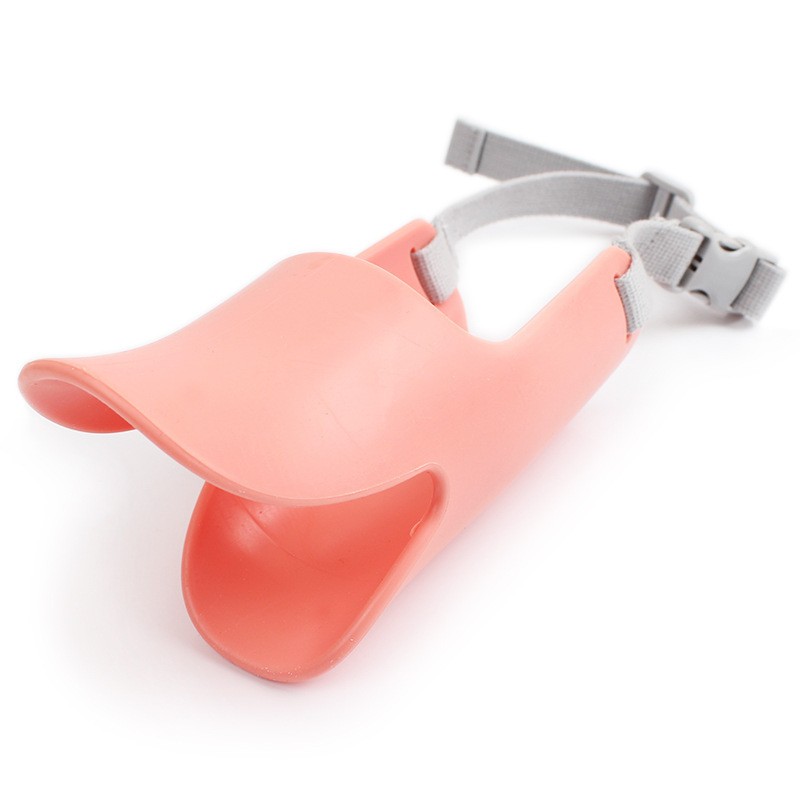 Pink L Size Mouth Circumference 19cm 15-25 Kg Soft Silicone Duckbill Antibite Dog Muzzle