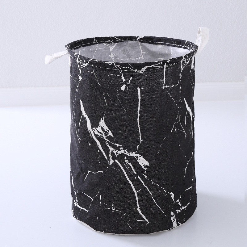 Marble Black White Line large Laundry Storage Basket