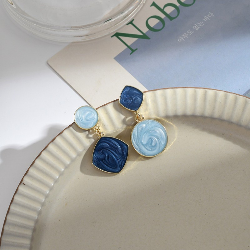 6 Hit Circles And Diamonds KStyle Earring Studs Clearance