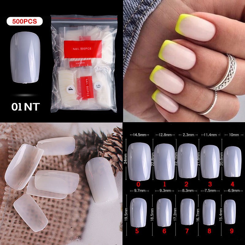 500 Pieces Of Bag 01# Natural Faux Nails Clearance