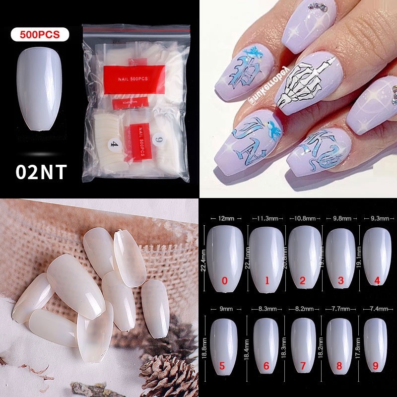 500 pcs包02# Natural Faux Nails Clearance
