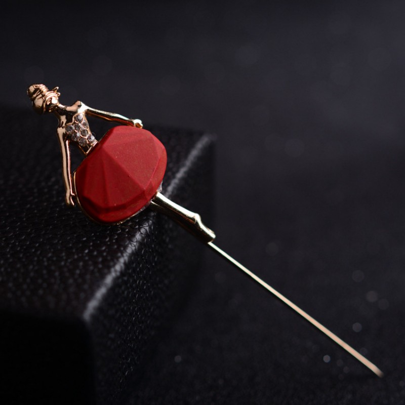 Red Ballerina Scarf Pin 