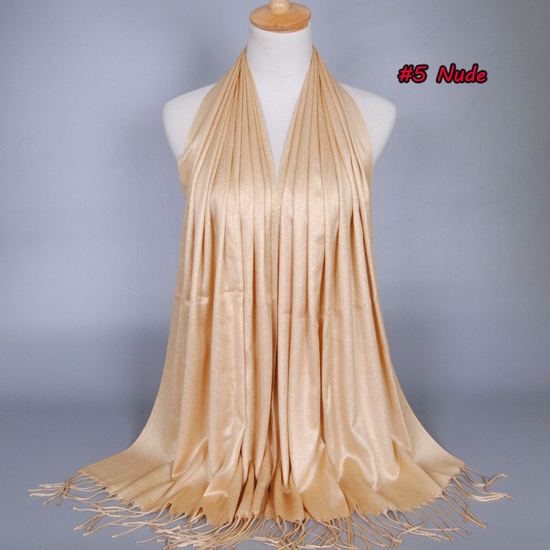 Camel Gold Shimmer Cotton Scarf