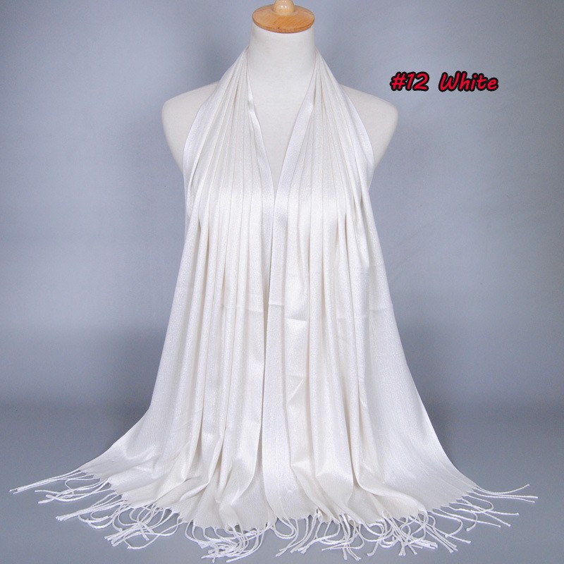 white Gold Shimmer Cotton Scarf