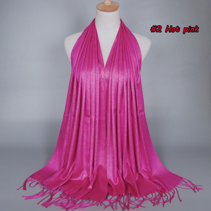 rose red Gold Shimmer Cotton Scarf