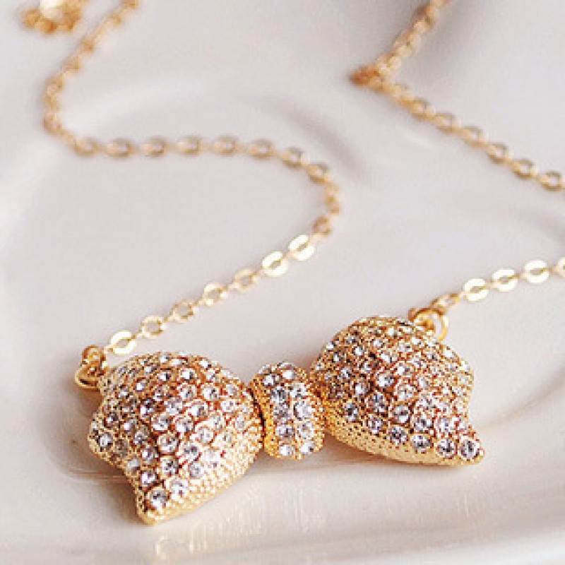 Diamond Bow Necklace