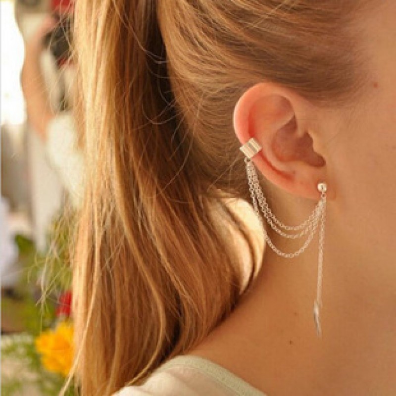 Gold Chain and Ear Clasp