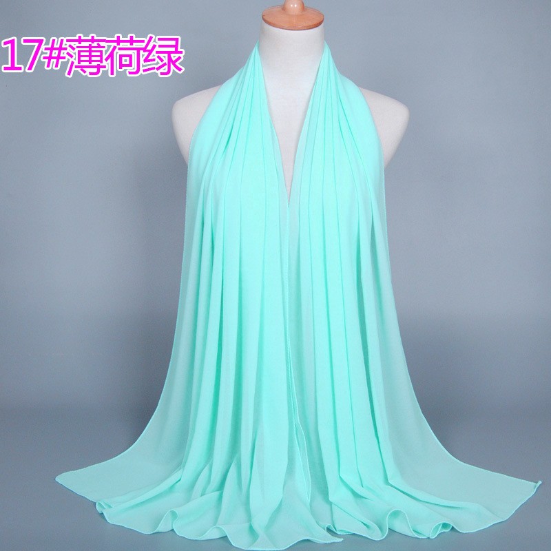 mint green Medium Pearl Chiffon Maxi Scarf