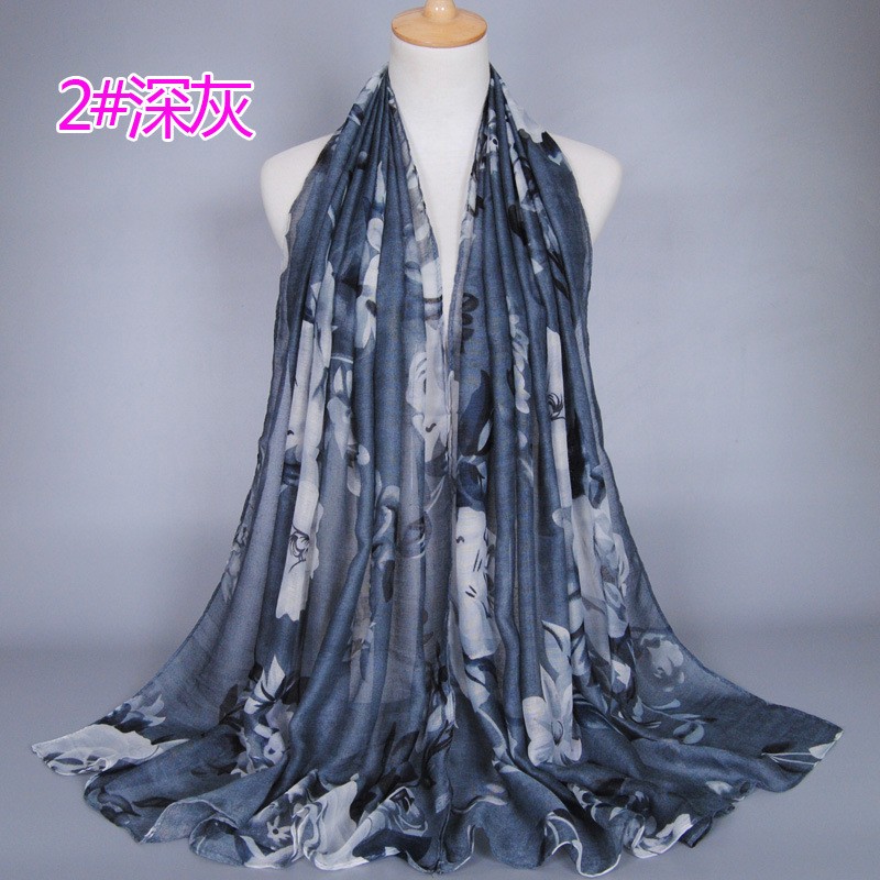 dark gray Eden Print Scarf