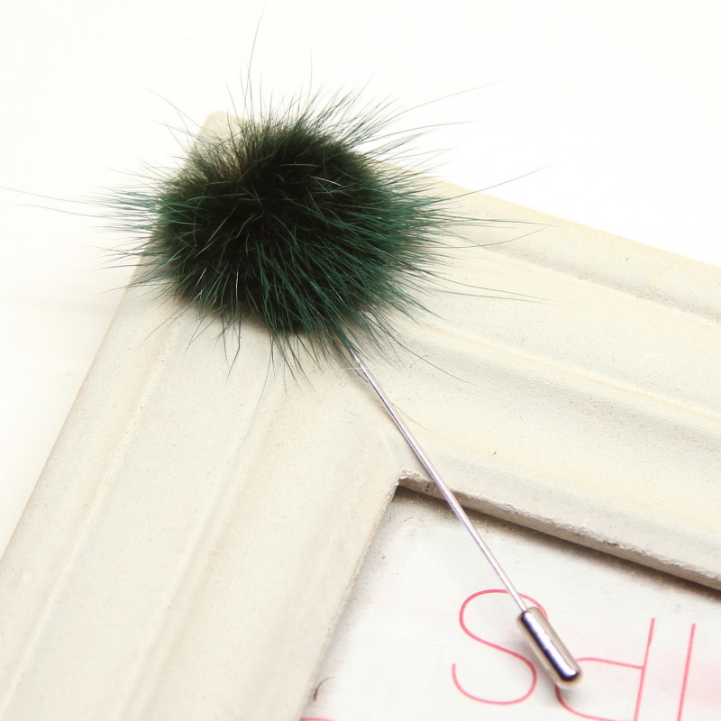 dark green Puffy Scarf Pin 