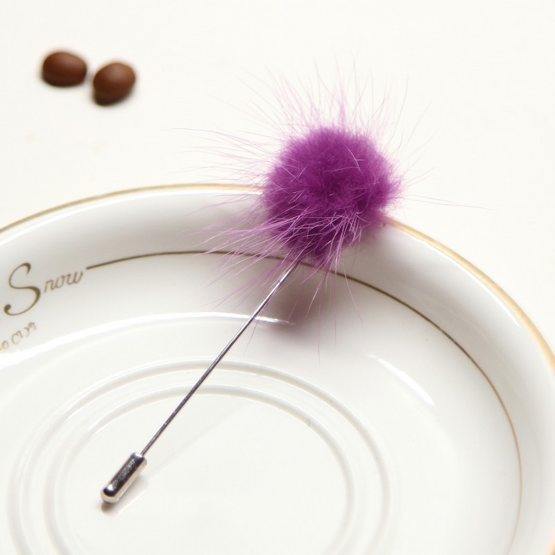 Purple Puffy Scarf Pin 