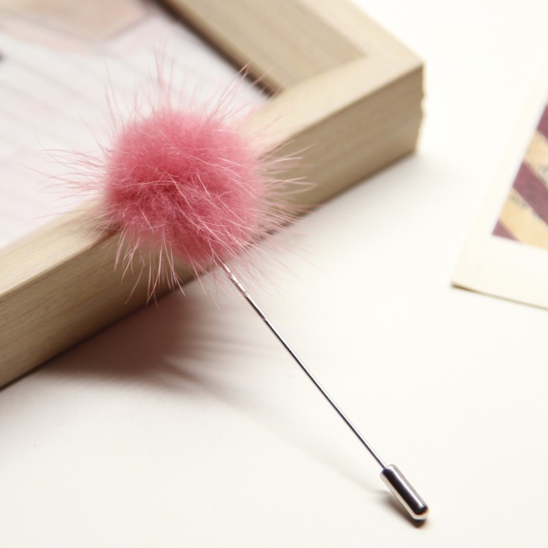 Leather powder Puffy Scarf Pin 