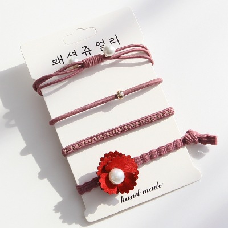 Wine Red Pearl Hair band set