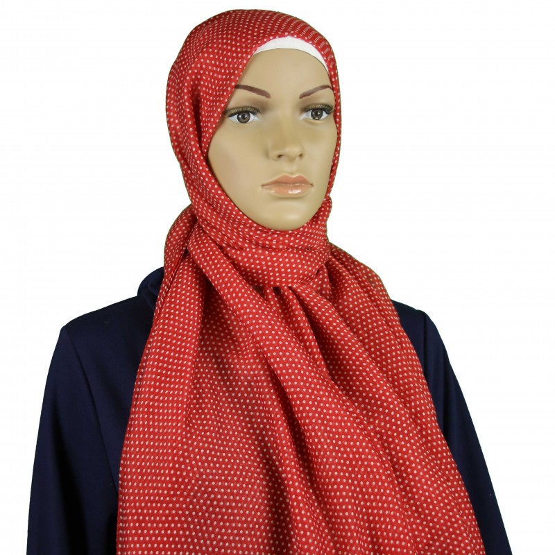 Red Dotty Hijab