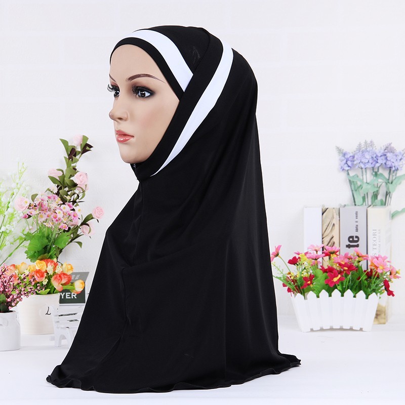 Black and White Two Piece Stripe Ready Scarf 