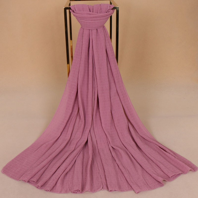 deep skin powder Chiffon Crimp Crinkle Scarf