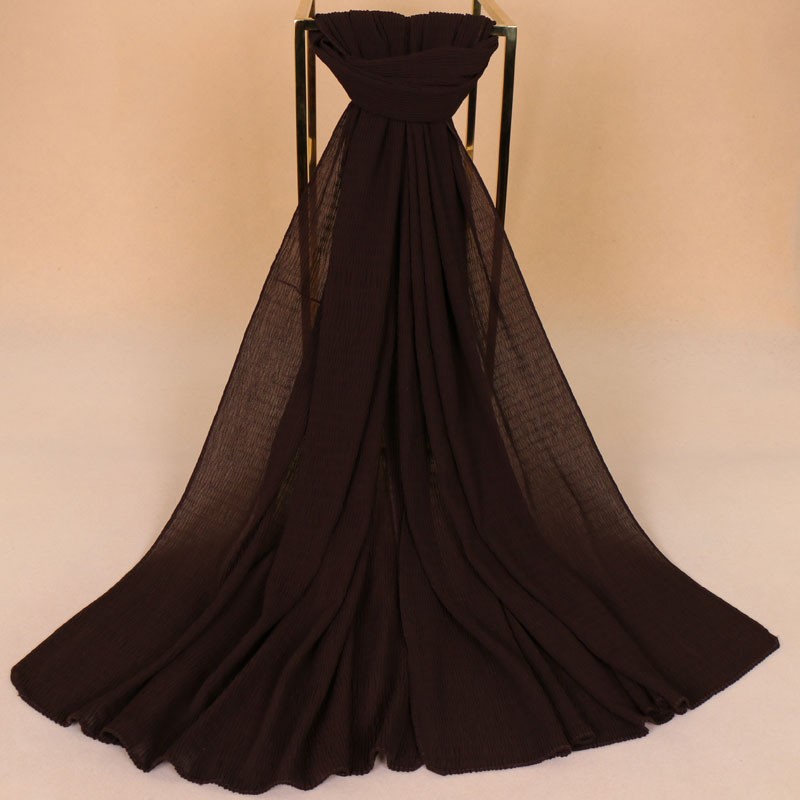 coffee Chiffon Crimp Crinkle Scarf