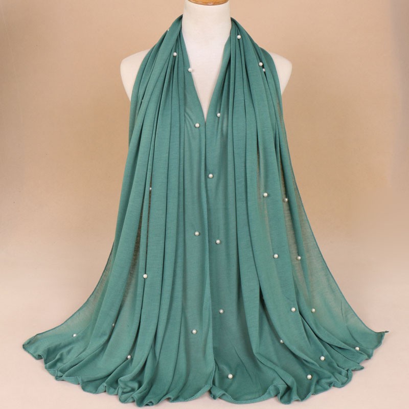 dark green Jersey Pearl Scarf