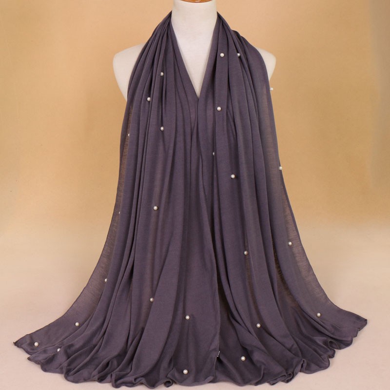 dark gray Jersey Pearl Scarf