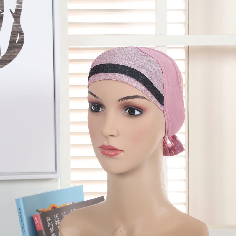 Rhubarb Shimmery Bonnet Tie Back Scarf Cap 
