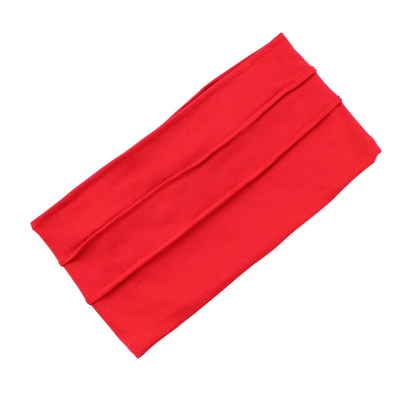 red Pleated Scarf Tube Headband 