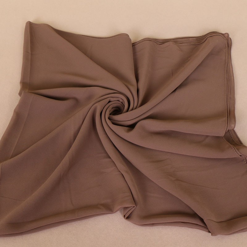 deep khaki Pearl Chiffon Square Scarf
