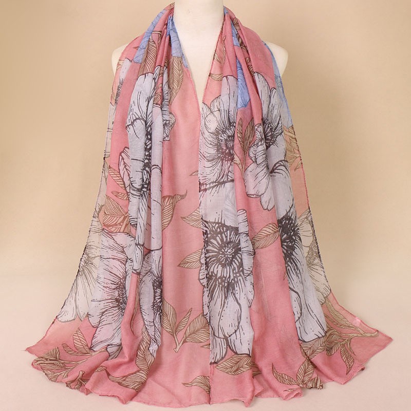 leather powder Kew Vintage Print Scarf