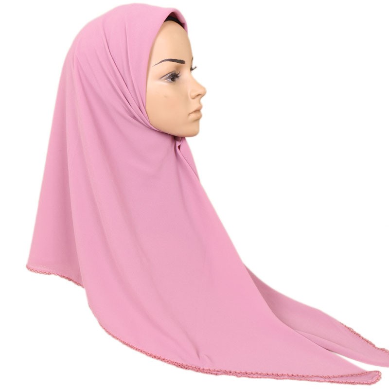 skin powder Crumpled Chiffon Square Scarf