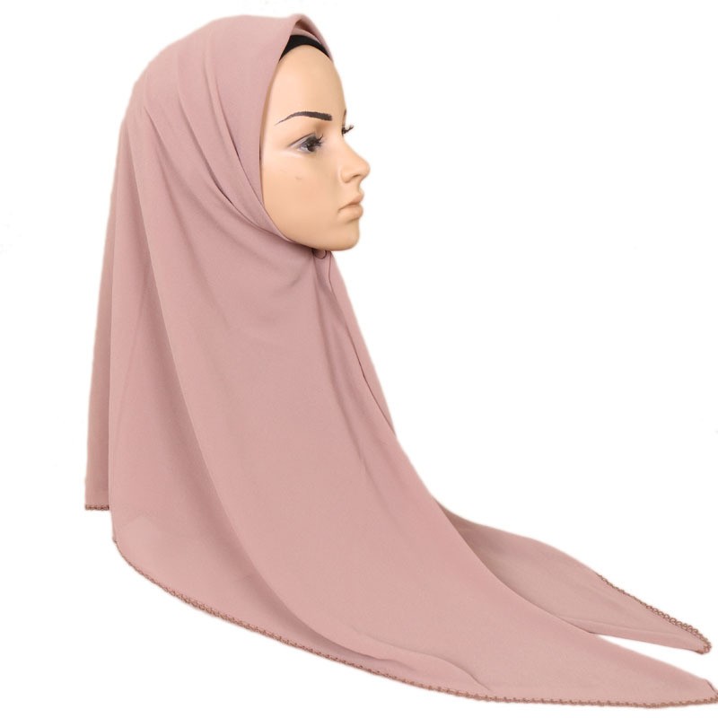 light khaki Crumpled Chiffon Square Scarf