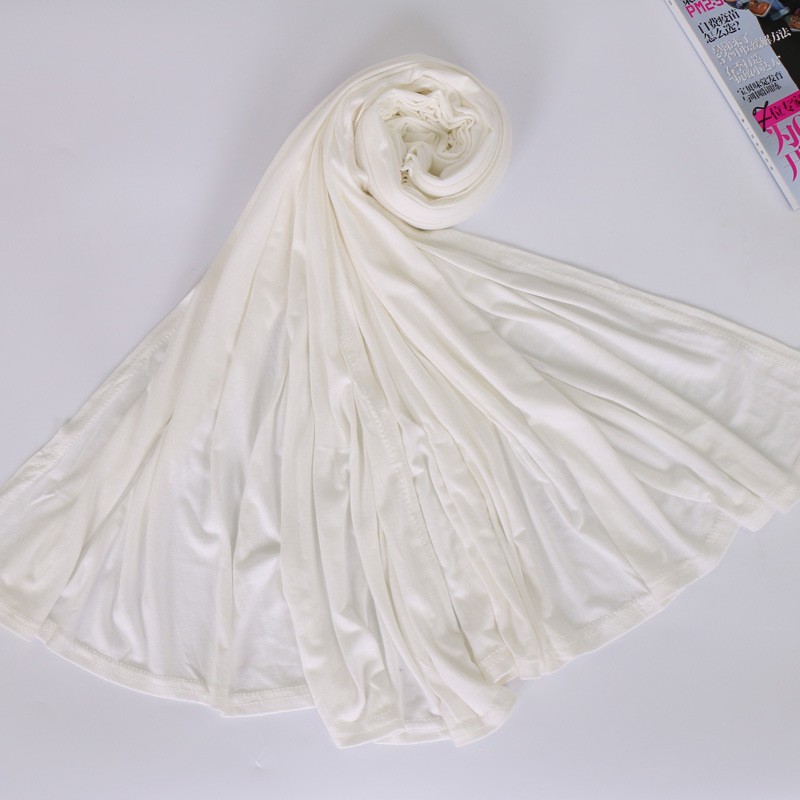 white Quality Cotton Jersey Scarf