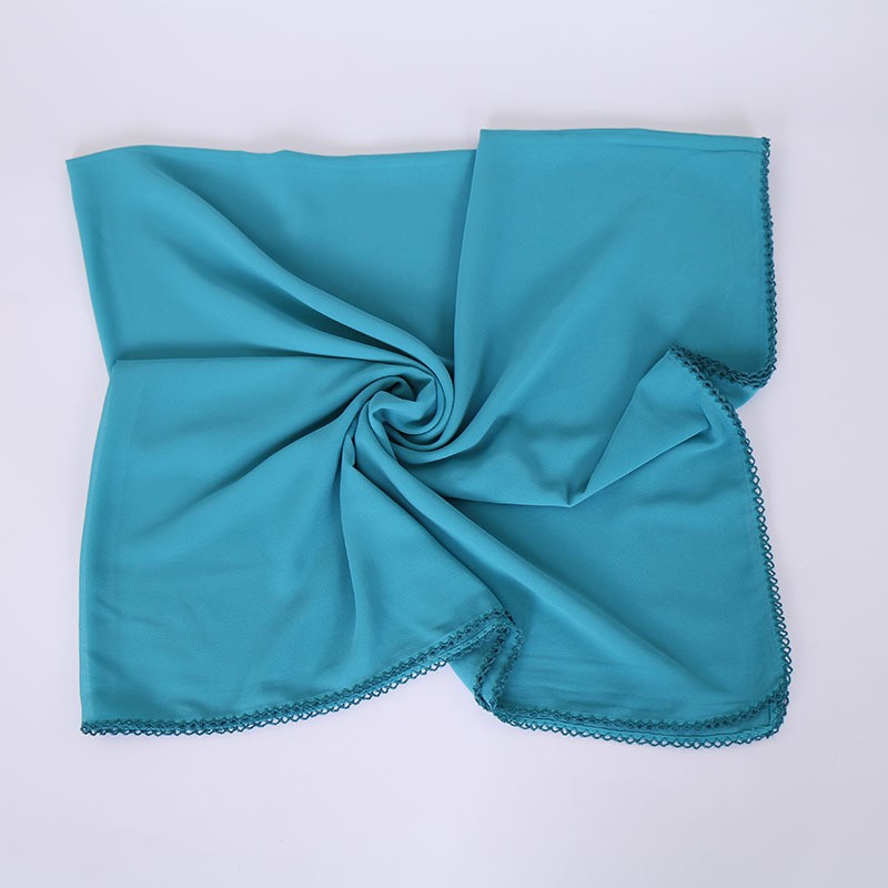 shallow haqing Crumpled Chiffon Square Scarf
