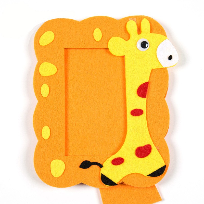 Large 6 Inch Orange Giraffe Kids Crafts Woven Photo Frame  Clearance