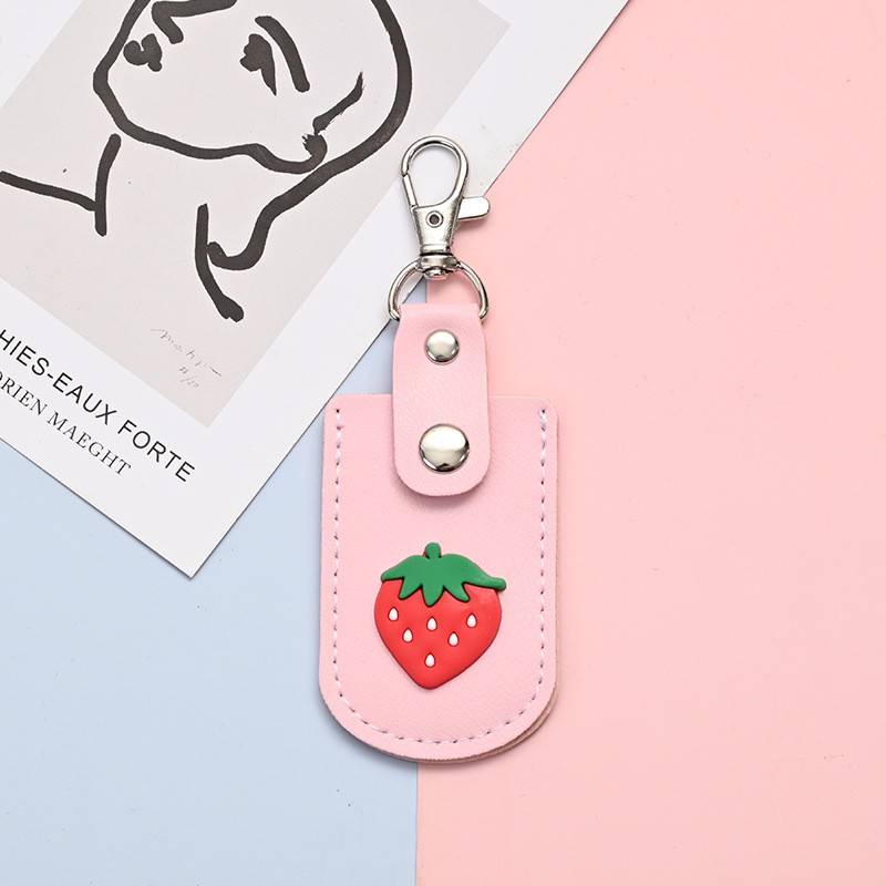 Soft Rubber - Strawberry Access Card Sleeve Keyring Clearance