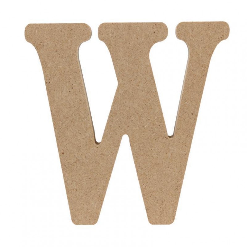 Log15 Thick W Wooden Alphabet Craft Letter