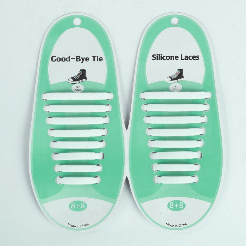 White Lazy Shoelaces