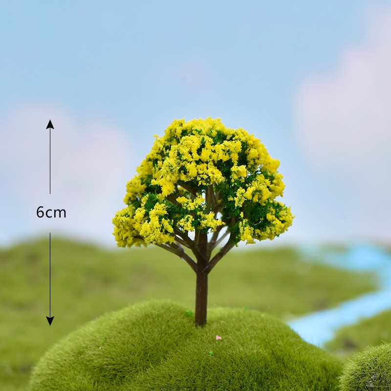 Yellow Flowers On A Green Background Micro Landscape Miniature Craft Supplies