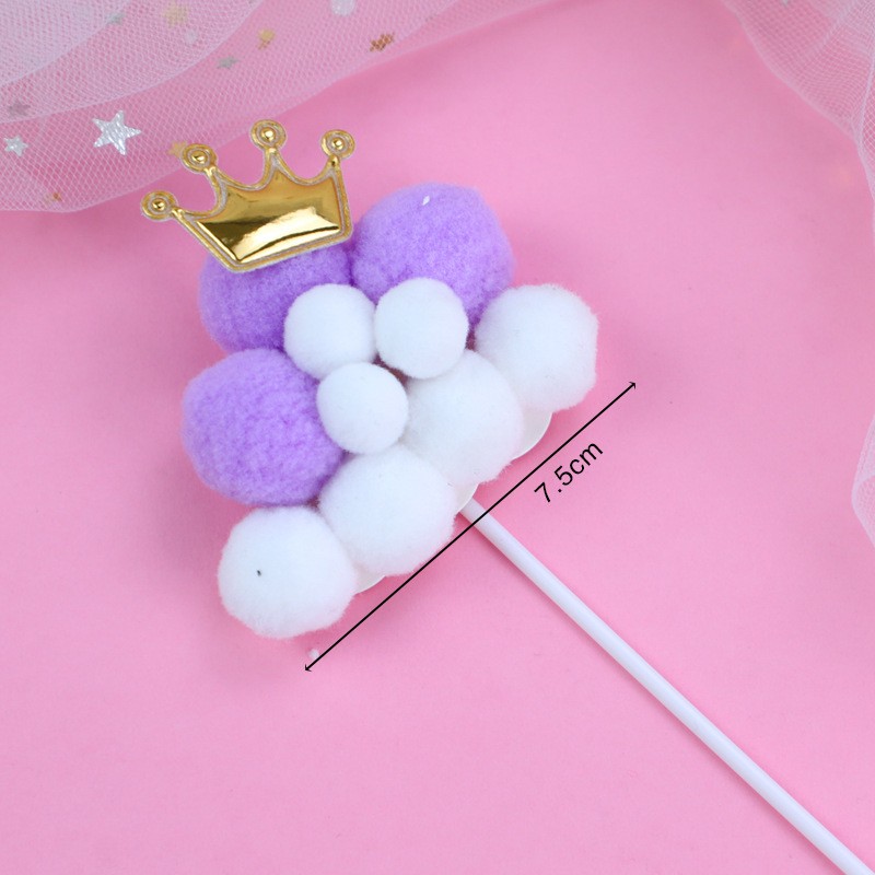 Purple Hair Ball - Crown1 Pack Cake Topper