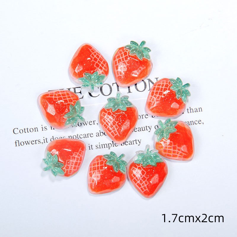 10# Strawberry Resin Accessories Crafts