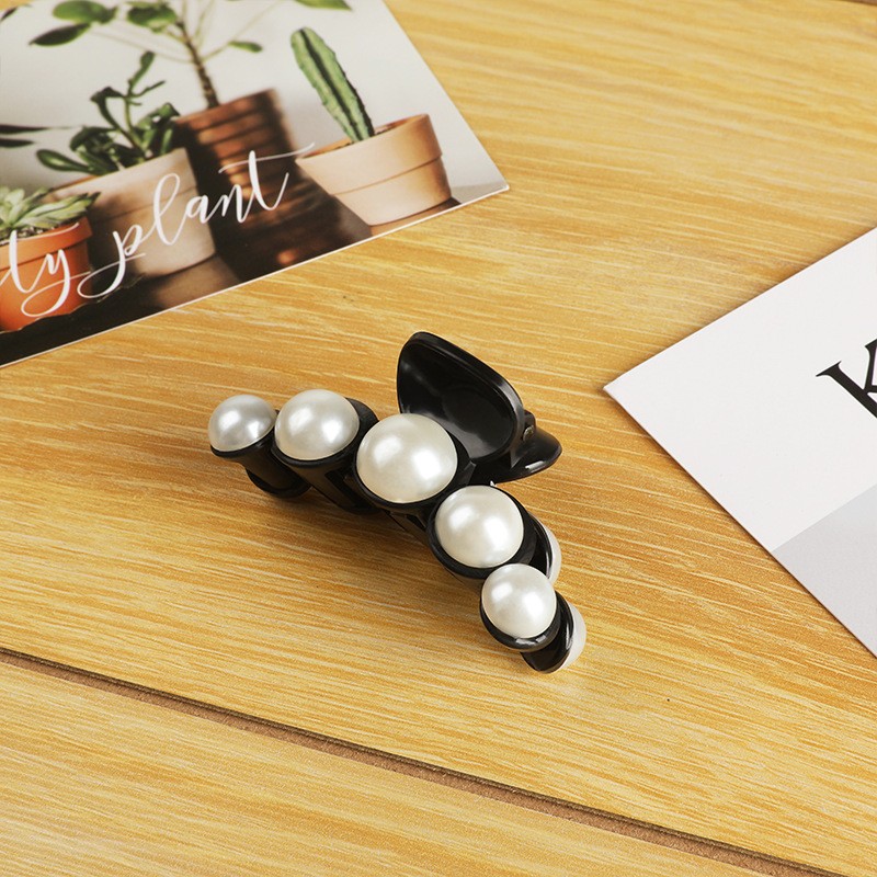 7 Cm Black Pearl Catch Clip Kstyle Hair Grip Clearance