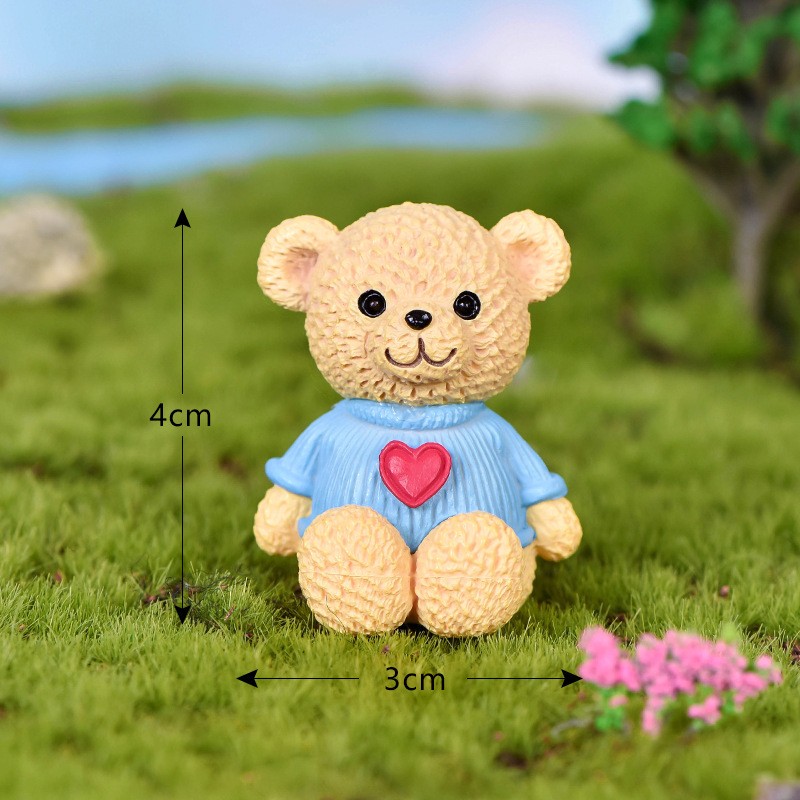 Yellow And Blue Care Bearteddy Bear Series Craft Miniatures