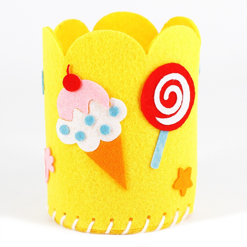 Non-Woven Pen Holder 2Yellow Ice Cream Diy Pen Holder
