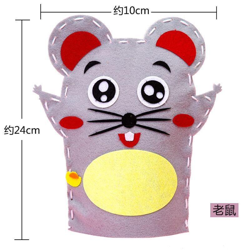 Non - Woven Hand Puppet Mouse Kids Craft Supplies