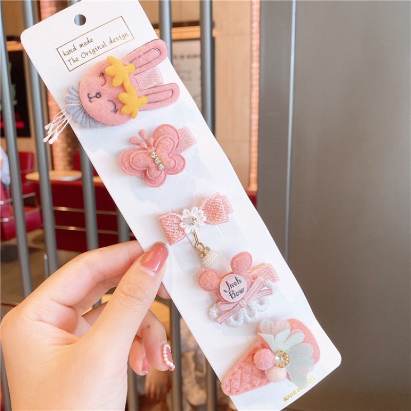 06# Rabbit Head Butterfly Suit Hair Accessories Kids Set