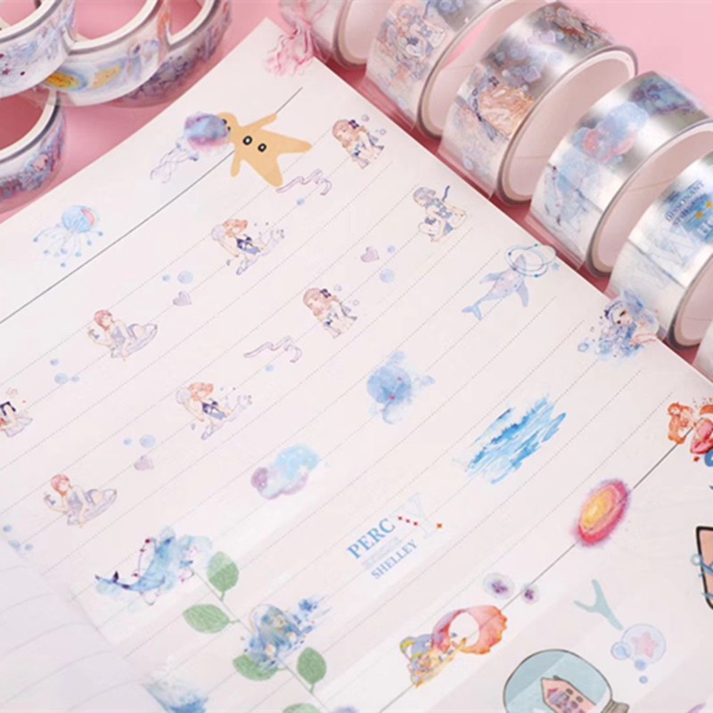 Pet Blue Interstellar Pet Washi Tape