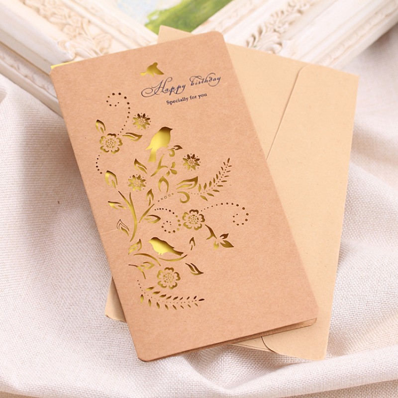 Yellow Bird Kraft Paper Greeting Card