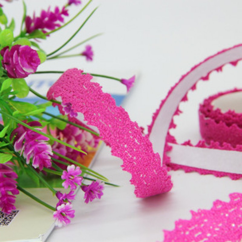 D1-1 Rose Red DIY Fabric Lace Tape Clearance
