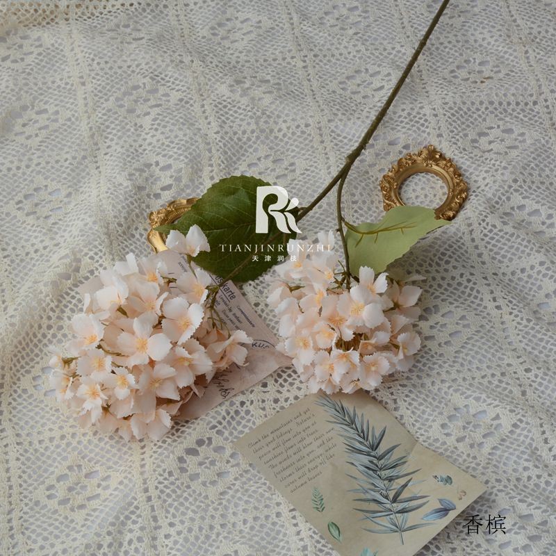 2 Pagoda Hydrangea Artificial Flower Stem Clearance