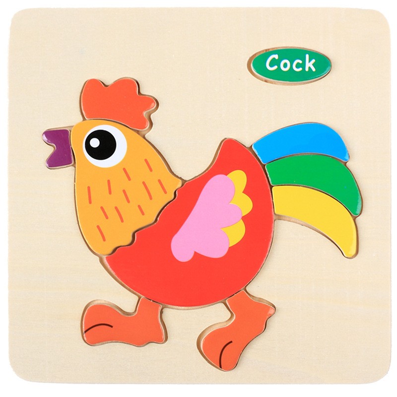Rooster Puzzle Childrens 3D Wooden Puzzle