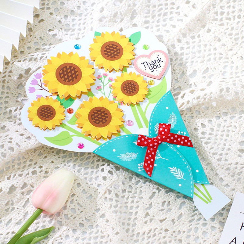 A Bouquet Of Flowers Greeting Card 2# Sunflower Greeting Card