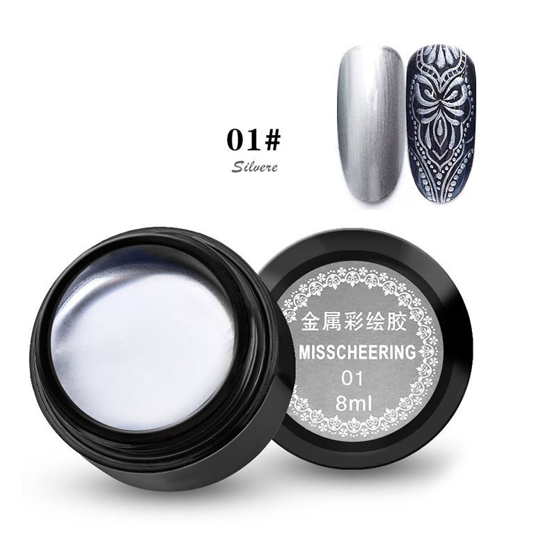 Metallic Painted Glue Silver 01 Metal Glue Phototheraphy Nail Polish Clearance